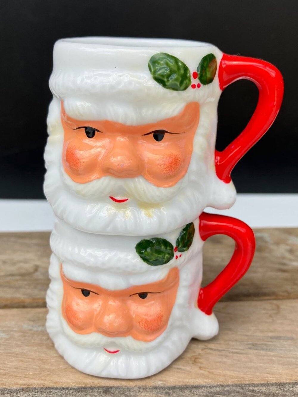 Mini Santa Head Mugs - Set of 2